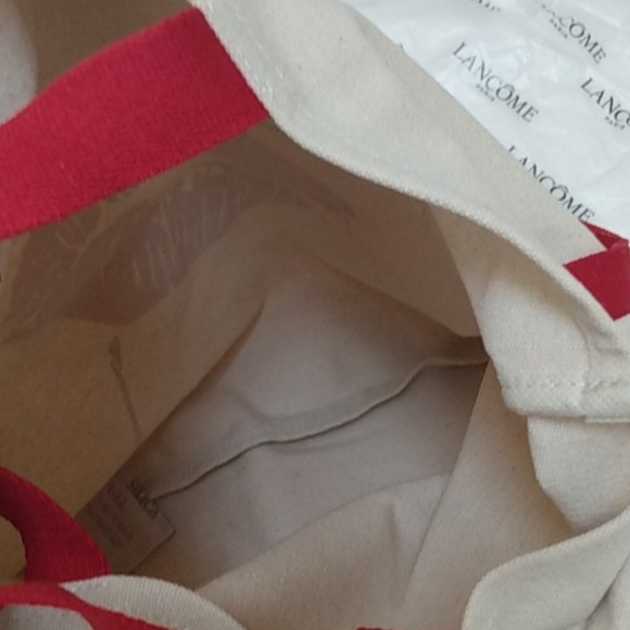 Lancome Large Canvas Tote Lips Kiss NEW - Picture 3 of 5